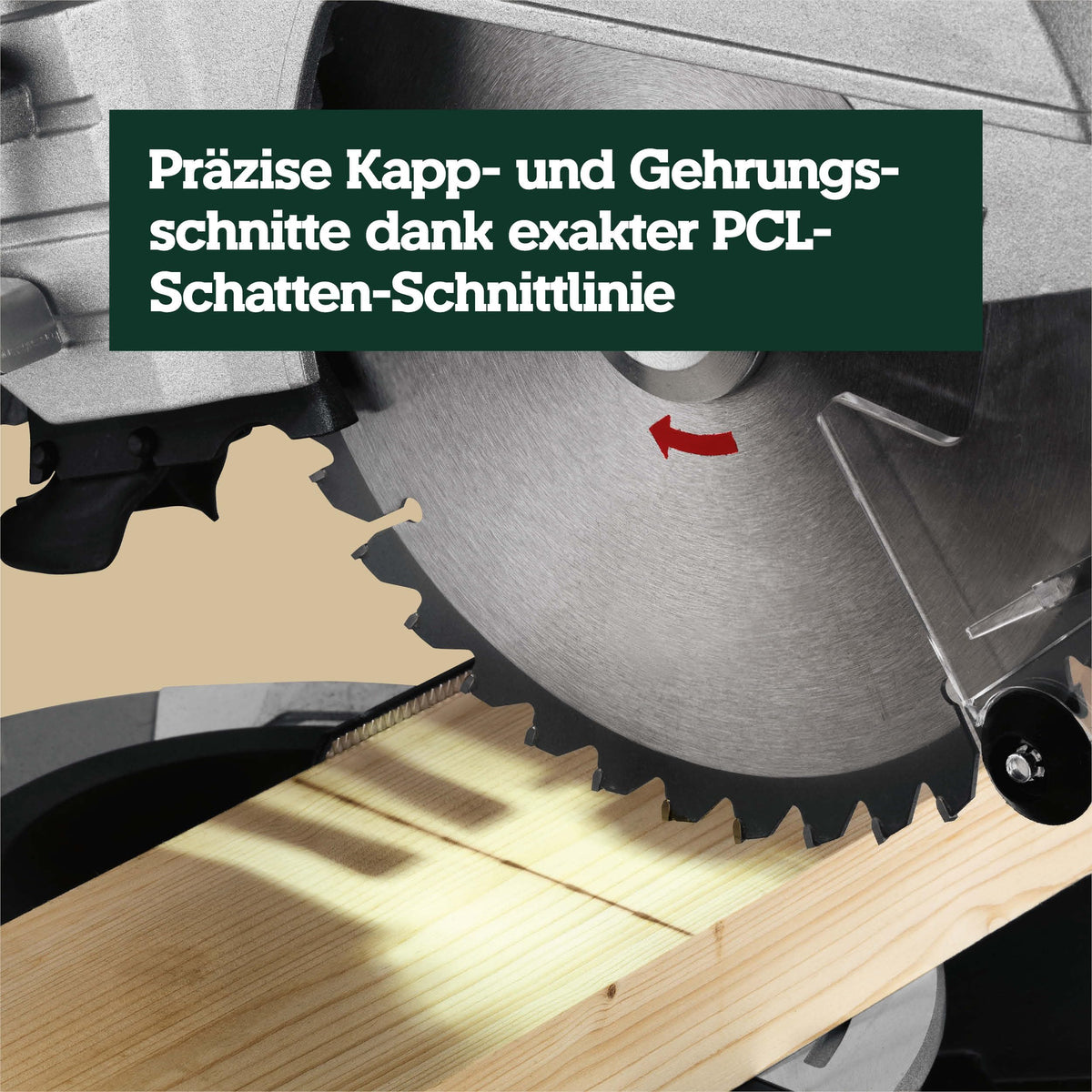 Kappgehrungssäge KGS 254 M, Zugfunktion, 254 mm, LED Schnittlinie PCL, Sanftanlauf, inkl. Precision Cut Wood