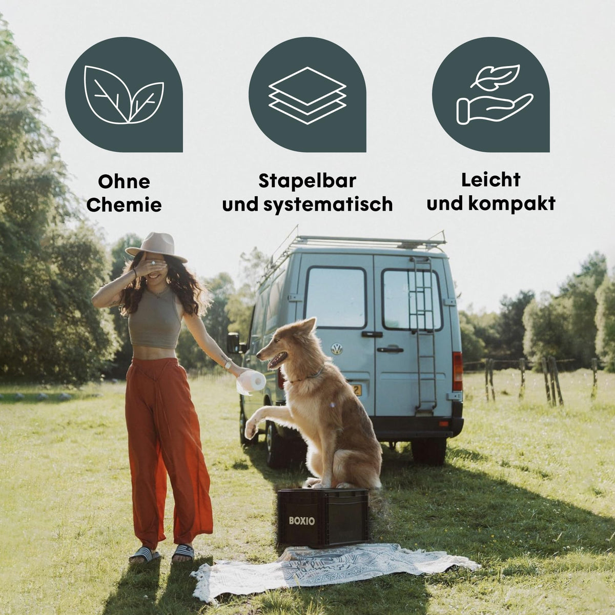 Toilet Max+ Trockentrenntoilette chemiefrei für Camping Van Outdoor Dachzelt Eurobox Basis ohne Strom 40x30x28