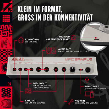 MPC Sample tragbarer Sampler Standalone Akku USB C Lautsprecher Mikrofon Sampling Sequencing Musikproduktion