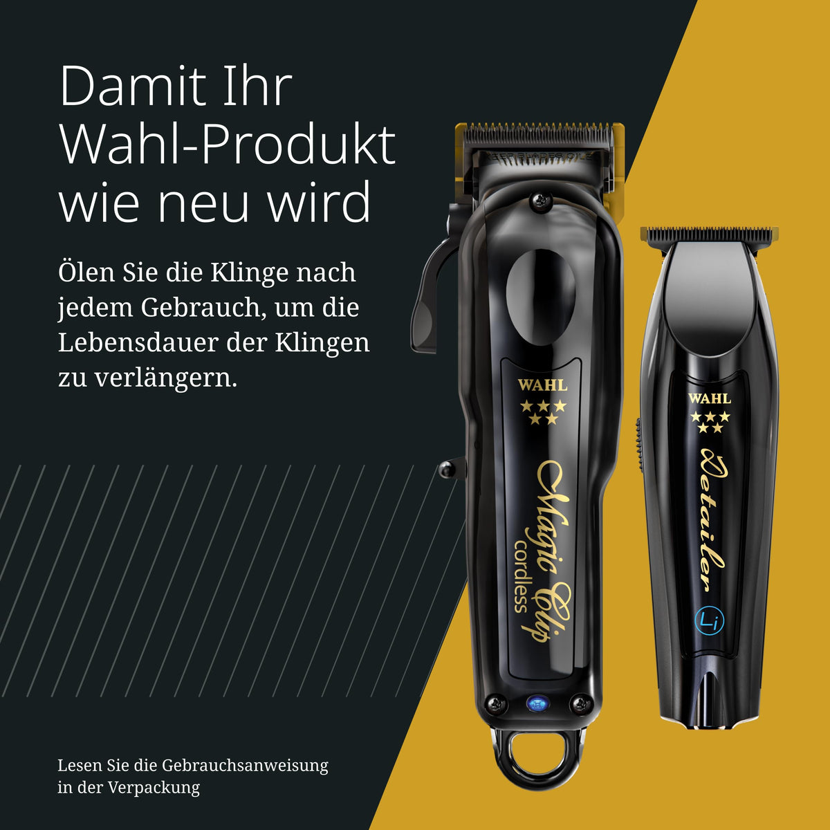 Kabellose Barber Combo, Magic Clip und Detailer Li, Titan und DLC Klingen, 100 Min, 6 Aufsätze, Styling Kamm