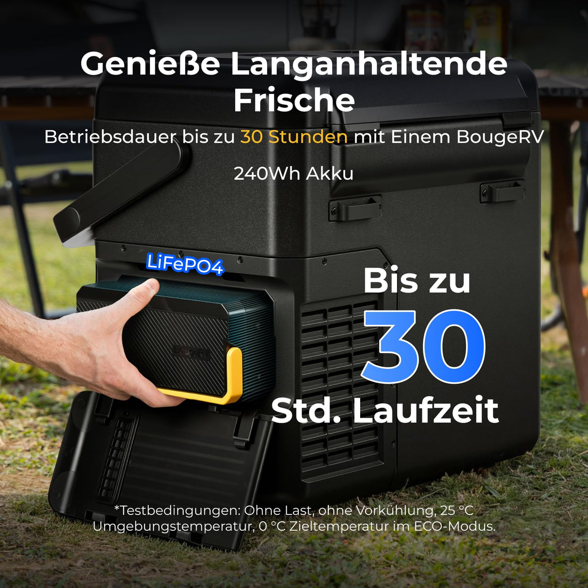 Kompressorkühlbox CRH20 20L, Akku 240Wh, -20°C bis 20°C, App-Steuerung IPX4, 12V/24V/230V, Camping Reisen 2026