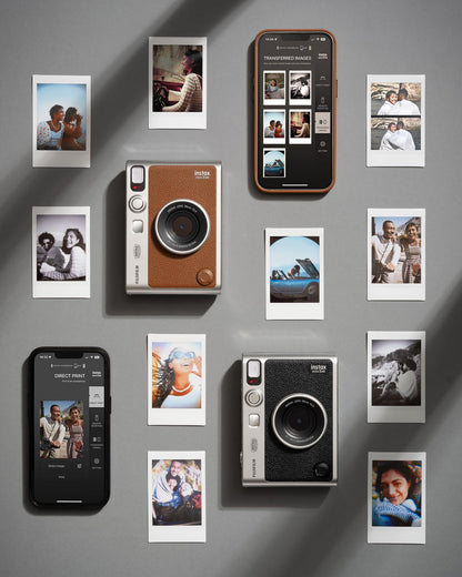 Mini EVO Hybrid Instant Camera Black with LCD Display USB-C Charging and Multiple Lens Effects