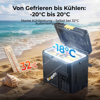 Kompressorkühlbox CRH20 20L, Akku 240Wh, -20°C bis 20°C, App-Steuerung IPX4, 12V/24V/230V, Camping Reisen 2026