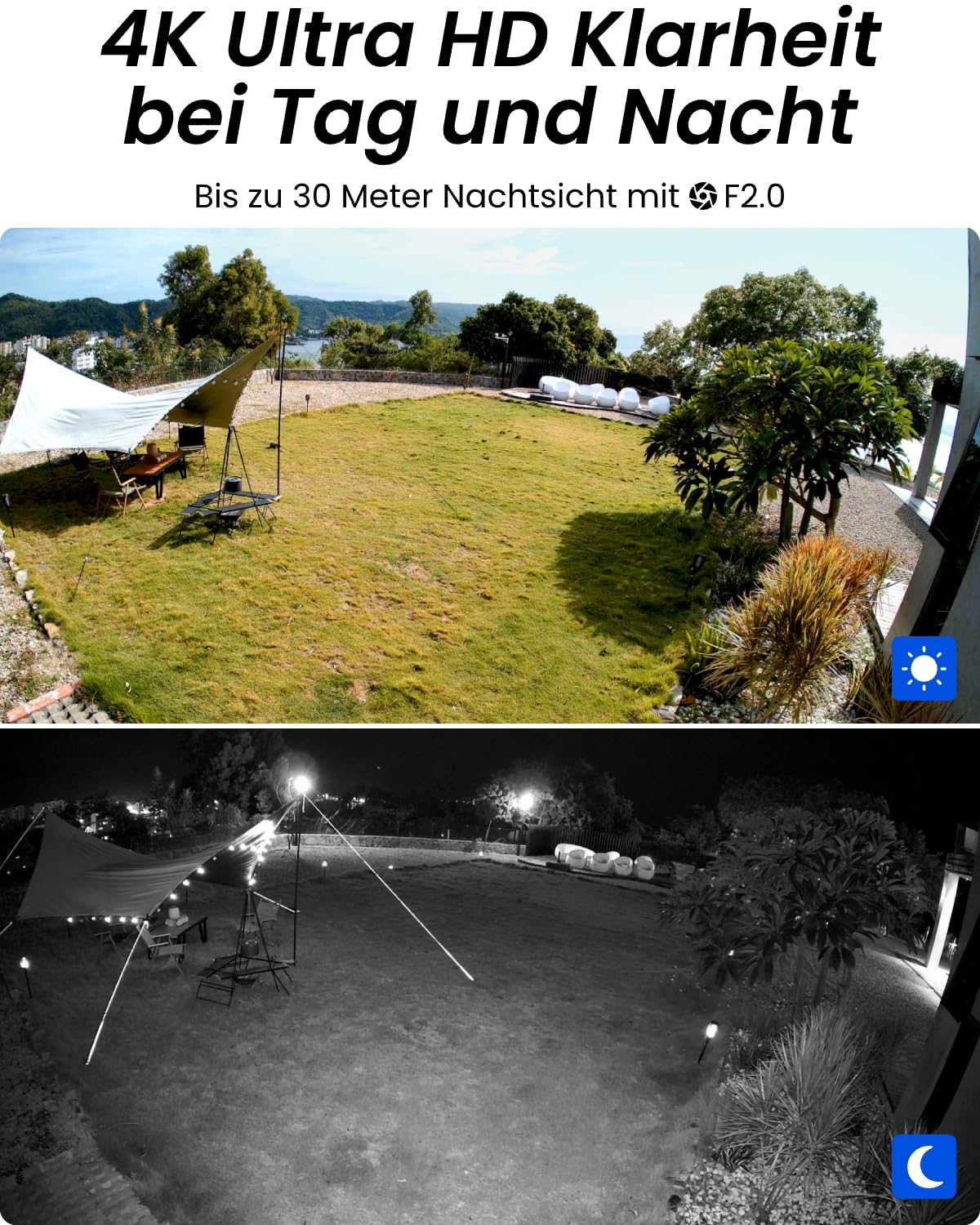 4K PoE Außen Set, 8CH NVR 2TB, 4x 8MP IP, Personen und Fahrzeugerkennung, 24/7 Innen/Außen, RLK8 800B4 Schwarz