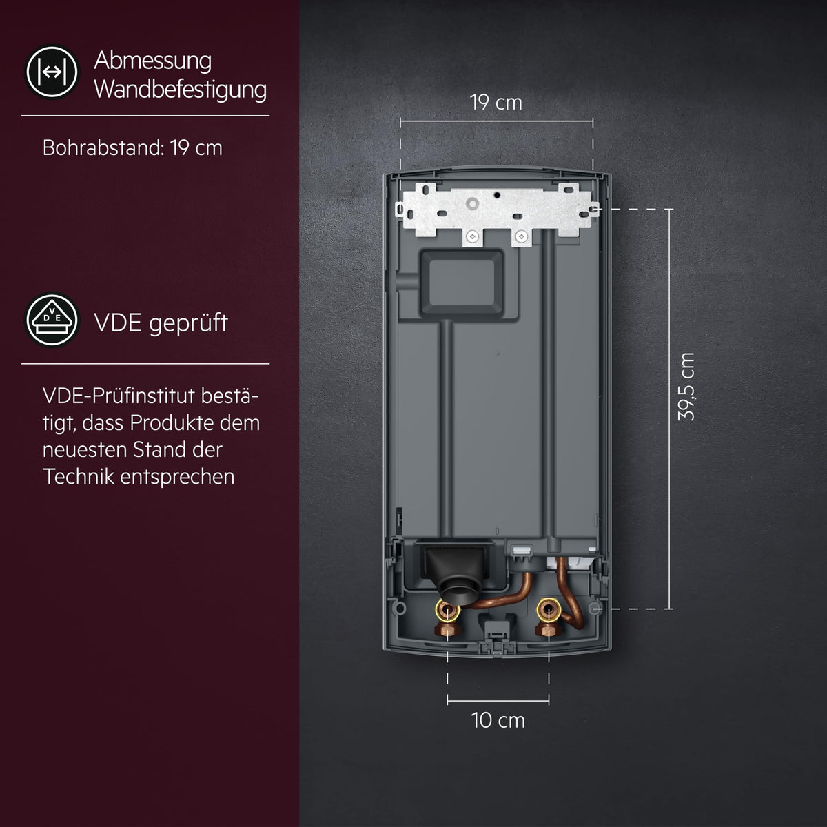 Durchlauferhitzer DDLE Basis 18/21/24 kW umschaltbar stufenlose Temperaturwahl 400V VDE Energieklasse A 222390