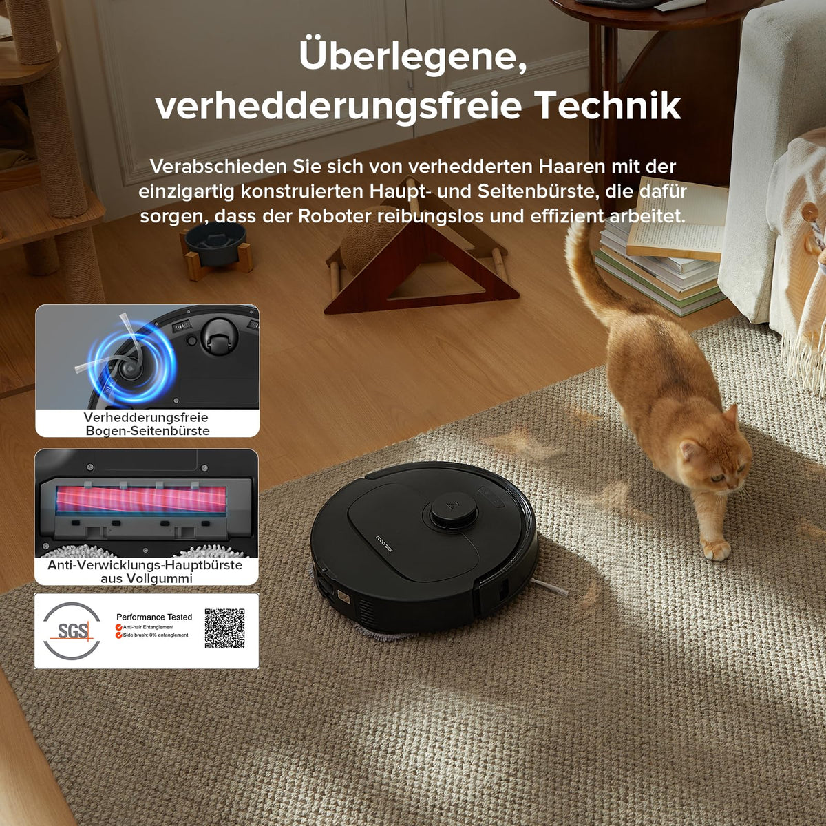 QV 35A Set Wischsaugroboter mit 8000 Pa Saugkraft Reactive Tech 10 mm Mopp Lifting LiDAR All in One Dock