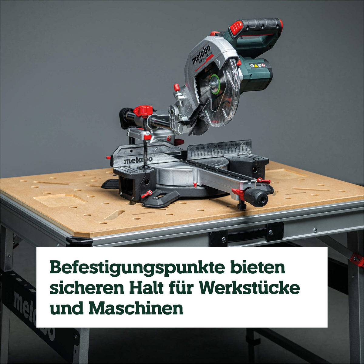 Multifunktionstisch MWB 100, klappbare Werkbank, mobiler Sägebock, 120 kg, inkl. 2 Zwingen und 4 Bankhaken