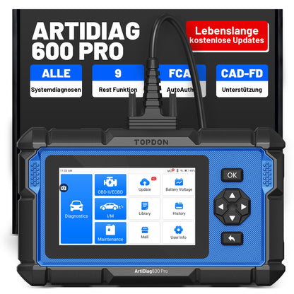 ArtiDiag600 Pro universelles OBD2 Diagnosegerät mit 9 Servicefunktionen
