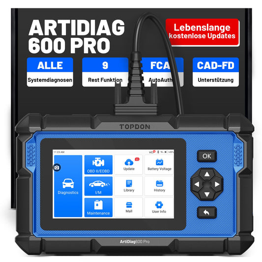 ArtiDiag600 Pro universelles OBD2 Diagnosegerät mit 9 Servicefunktionen