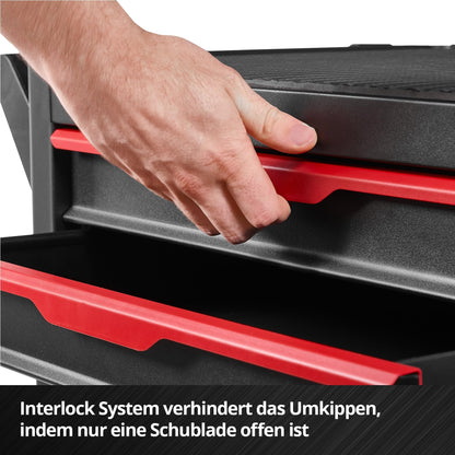 Werkstattwagen unbestückt, 6 Schubladen, Interlocksystem, Kugellagerschienen, Tragkraft 135 kg, Feststellrollen