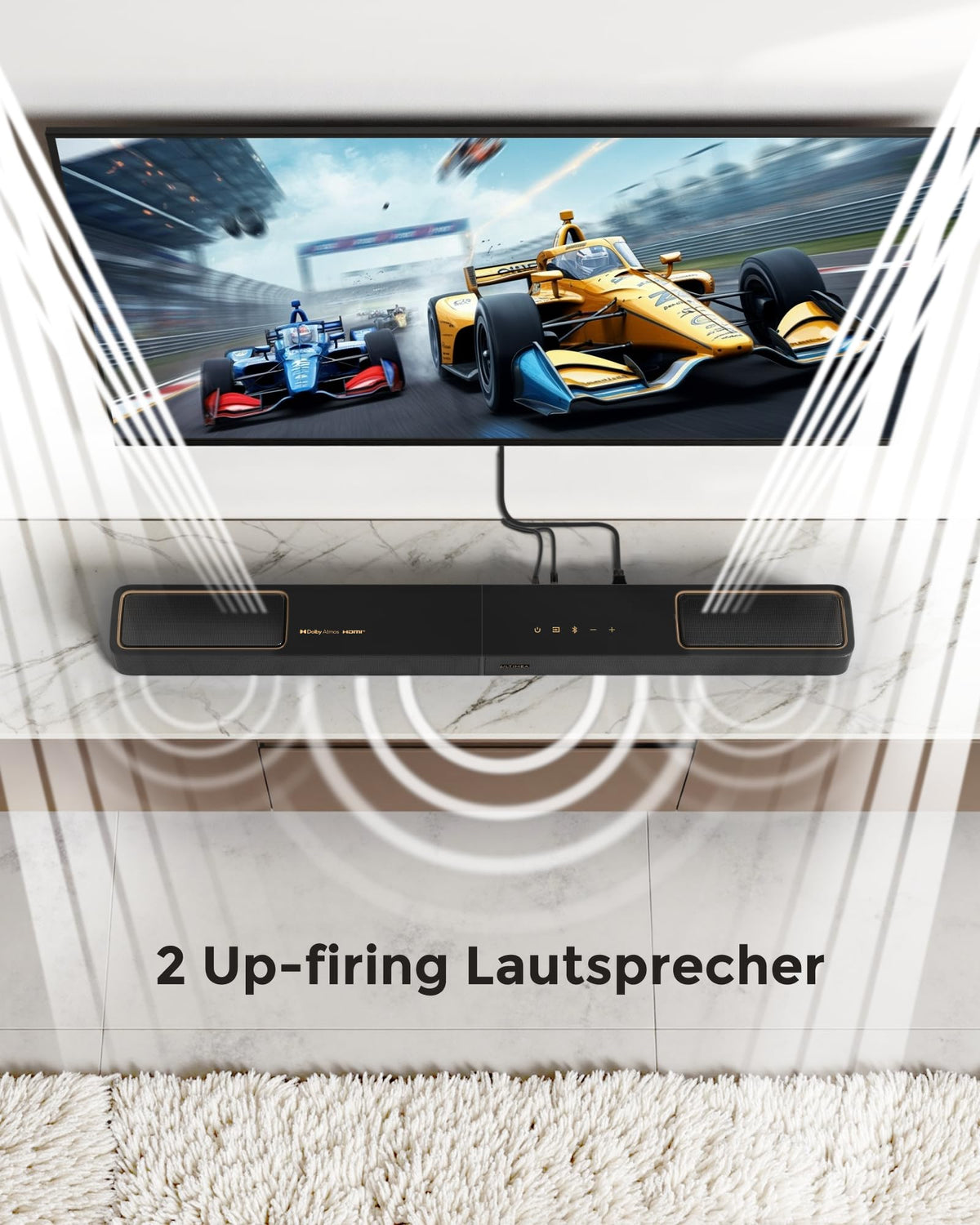 Skywave F40 Boom 5.1.2 Soundbar Dolby Atmos 6.5 Subwoofer 2 Surround Lautsprecher Bluetooth 5.4 HDMI eARC