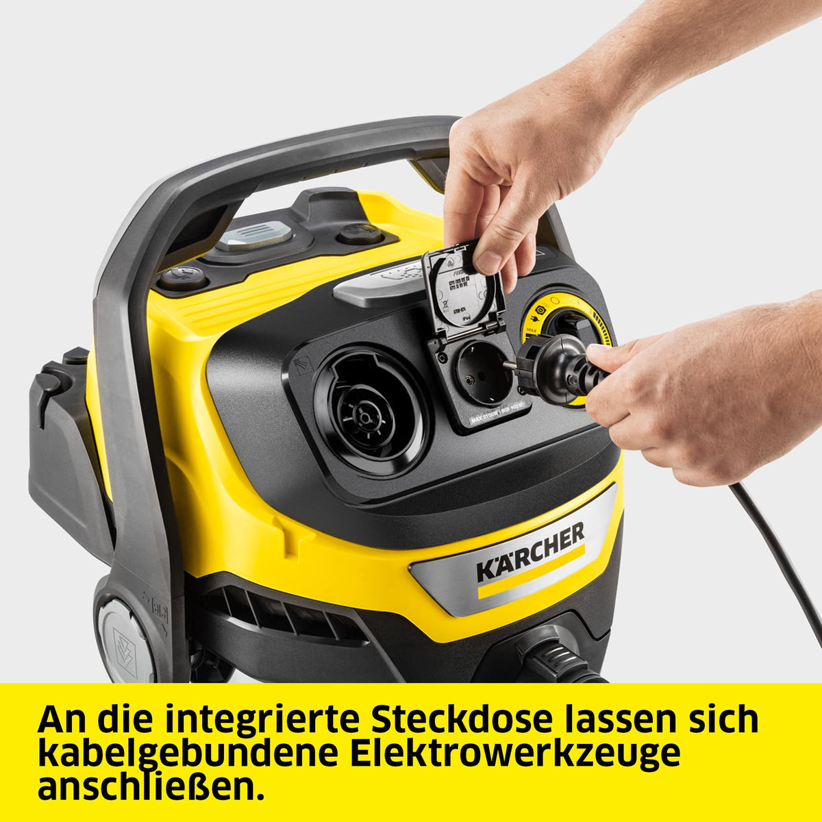Nass Trockensauger WD 7 Control P S 30 l 1400 W FILTelligence Blasfunktion Fernbedienung Steckdose Edelstahl