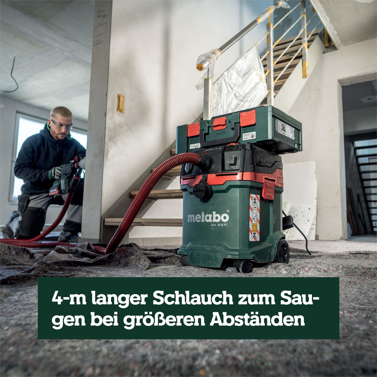 ASA 30 M PC Allessauger, 1200 W, Staubklasse M, 8m Kabel, 30l, Antistatikschlauch, Filterabreinigung, Zubehör