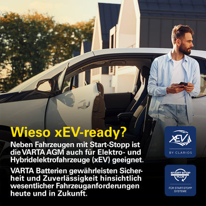 Silver Dynamic AGM Batterie A4 Start Stop xEV 12V 105Ah 950A Starterbatterie für Autos mit hohem Energiebedarf