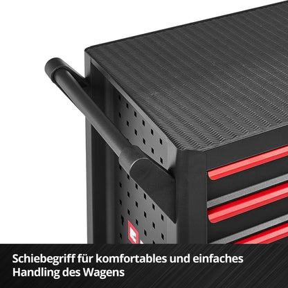 Werkstattwagen unbestückt, 6 Schubladen, Interlocksystem, Kugellagerschienen, Tragkraft 135 kg, Feststellrollen