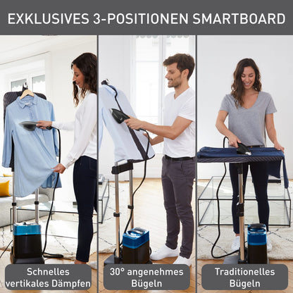 Ixeo Power Hochdruckdampfglätter mit Smartboard, 5,8 bar, 200g/min Dampfstoß, erfrischt & desinfiziert, QT2022