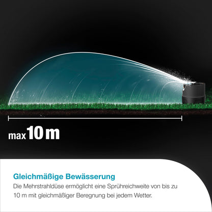 AquaPrecise Bewässerungssystem für Rasenflächen bis 320 m² solarbetrieben Wasserverteilung Bluetooth 16000 20