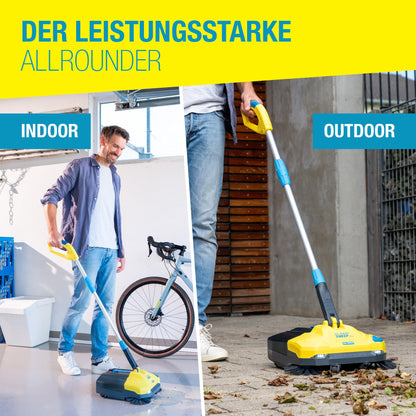 EasySweep 18V Set Akku Kehrmaschine 40cm 4,5L Behälter für Gehweg Terrasse Einfahrt Garage Indoor Outdoor