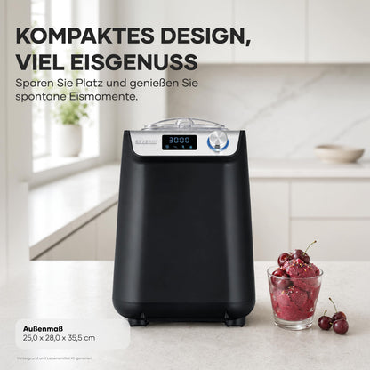 Kompakte Eismaschine und Joghurtbereiter mit Kompressor 2 in 1 platzsparend im Slim Design EZ 7407