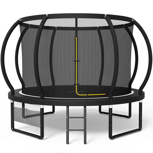 Kindertrampolin Gartentrampolin Ø 228/305/366/427/488 cm GS Zertifikat Sicherheitsnetz rund Leiter Schuhbeutel