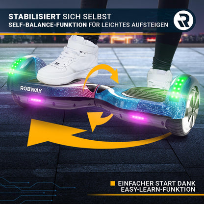 Hoverboard W1 für Kinder Jugendliche & Erwachsene APP Steuerung 2 x 350 Watt Self Balance Funktion Bluetooth