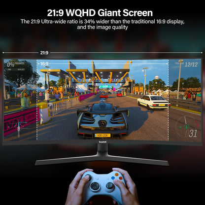 34 zoll ultrawide curved gaming monitor 165Hz UWQHD 3440x1440 1500R VA höhenverstellung DP HDMI VESA 75x75