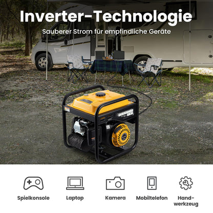 3500W Inverter Generator Benzin 230V 4 Takt 223cc tragbar Notstromaggregat für Garage Werkstatt Baustelle