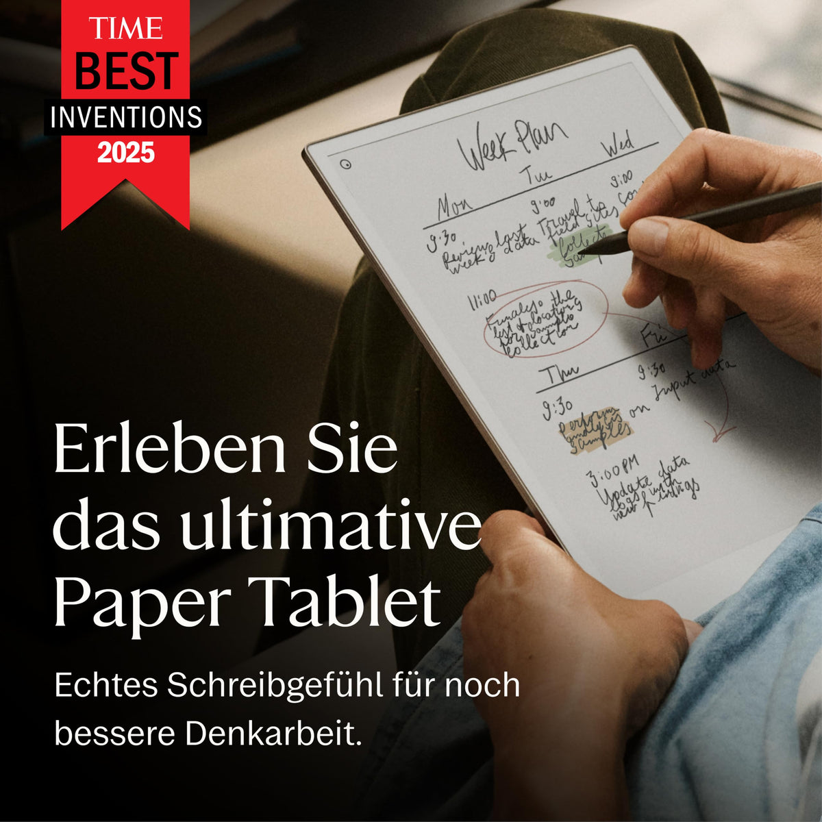 Paper Pro mit Marker Plus 11,8 Zoll e ink Notizbuch Farbdisplay und Leselicht zum Denken Schreiben und Lesen