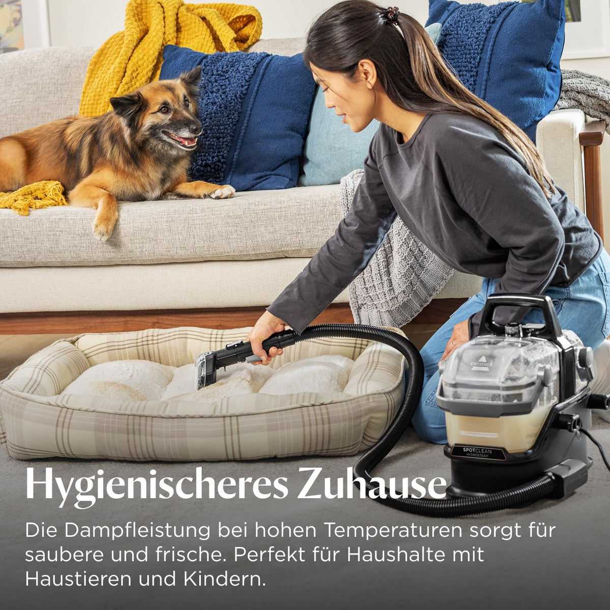 SpotClean HydroSteam Teppichreiniger und Dampfreiniger 1000W 3689N Nasssauger für Teppiche Polster Auto