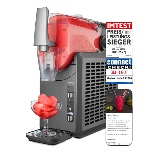 Slush Maschine mit Kompressor 2,6L Slush Eis 1,9L Fassung 5 Modi 30 bis 60 Min Slush Ice Maker MD12090