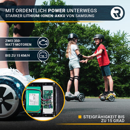 Hoverboard W1 für Kinder Jugendliche & Erwachsene APP Steuerung 2 x 350 Watt Self Balance Funktion Bluetooth