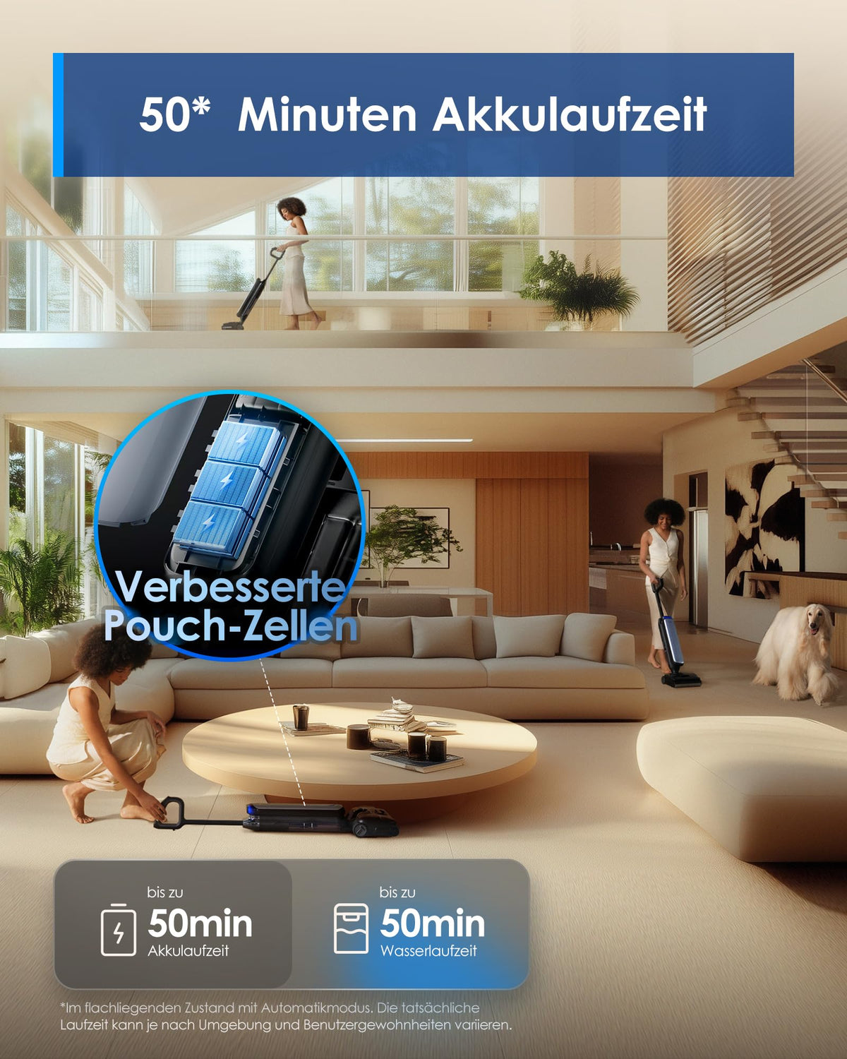 Floor ONE S9 Artist Smart Waschsauger, SmoothDrive, DualBlock, 180° Flachdesign, 85° Flashdry, 50 Min, 22000Pa