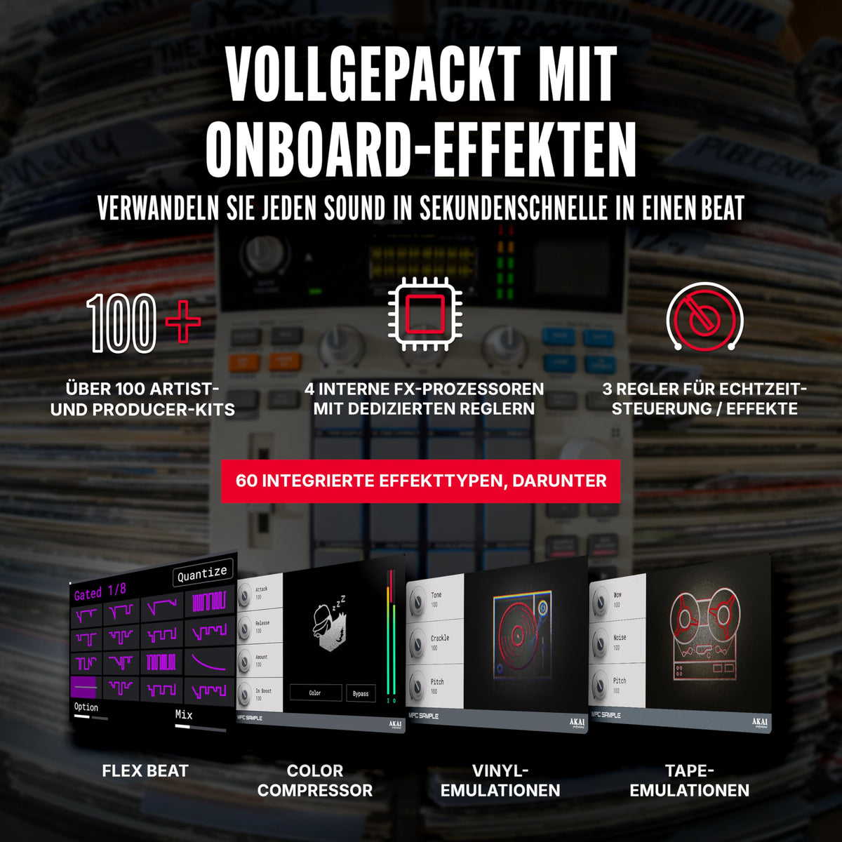 MPC Sample tragbarer Sampler Standalone Akku USB C Lautsprecher Mikrofon Sampling Sequencing Musikproduktion