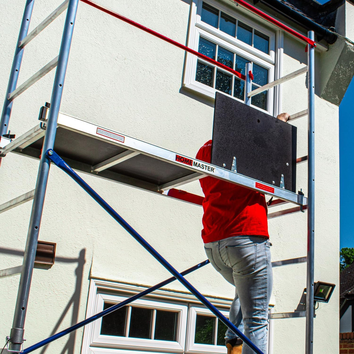 Heimwerken Gerüstturm fahrbares Arbeitsgerüst schnelle Montage Aluminium Arbeitsbühne 4 Meter