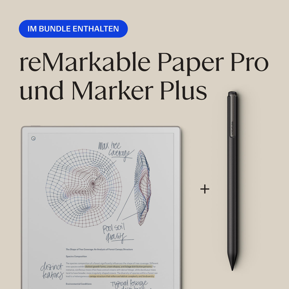 Paper Pro mit Marker Plus 11,8 Zoll e ink Notizbuch Farbdisplay und Leselicht zum Denken Schreiben und Lesen