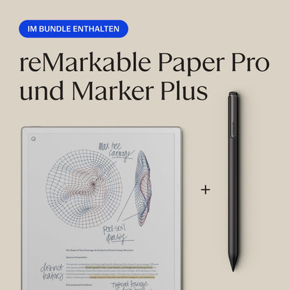 Paper Pro mit Marker Plus 11,8 Zoll e ink Notizbuch Farbdisplay und Leselicht zum Denken Schreiben und Lesen
