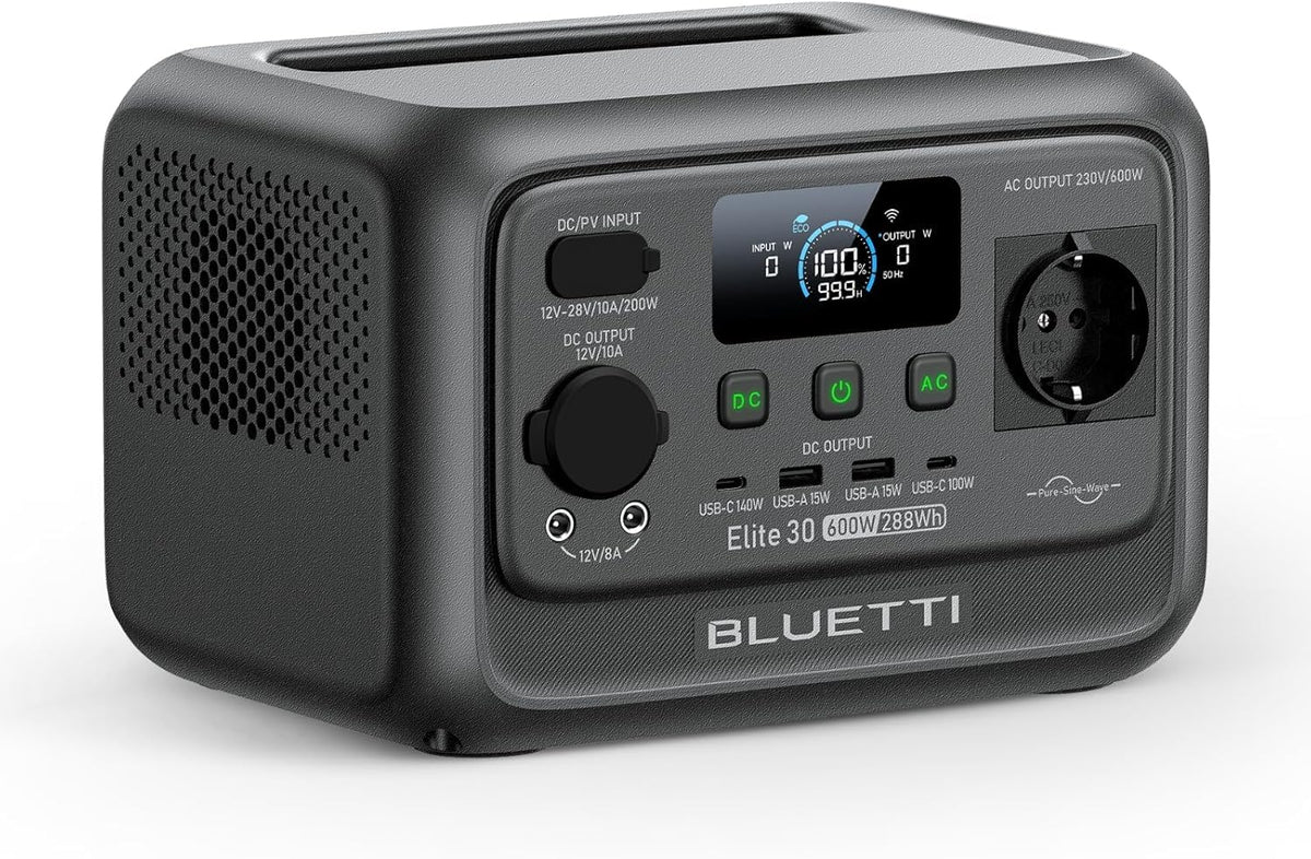 Elite 30 V2 Tragbare Powerstation 288Wh LFP 6x AC Ausgang 1500W 100% in 70Min Solargenerator Camping Notstrom