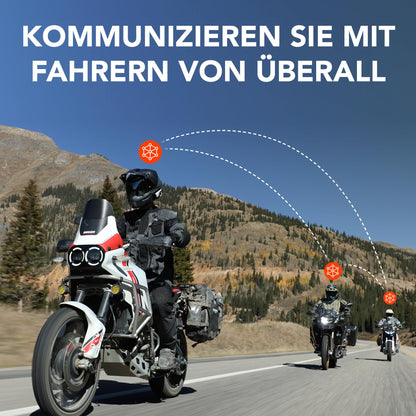 60S Helm Kommunikationssystem Mesh 3.0 Wave Bluetooth Intercom IPX7 24h Akku 2km Reichweite Sound 2. Gen