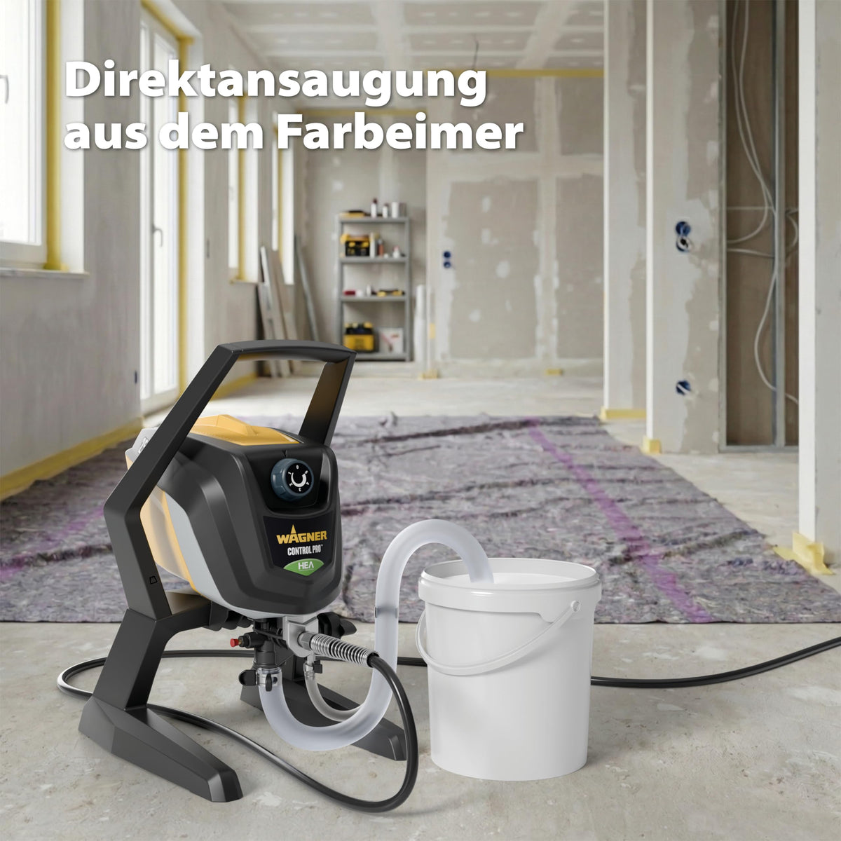 Airless Sprühsystem Control Pro 350 R Wandfarbe Latex Lack Lasur 15m² in 2min 110bar Druckregler Schlauch 15m