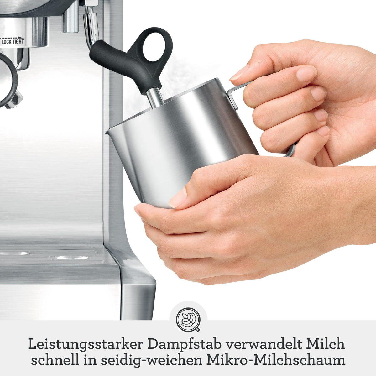 Barista Express Kaffeemaschine mit Mahlwerk und Milchaufschäumer, automatisches Mahlen, Milchschaum, schwarz