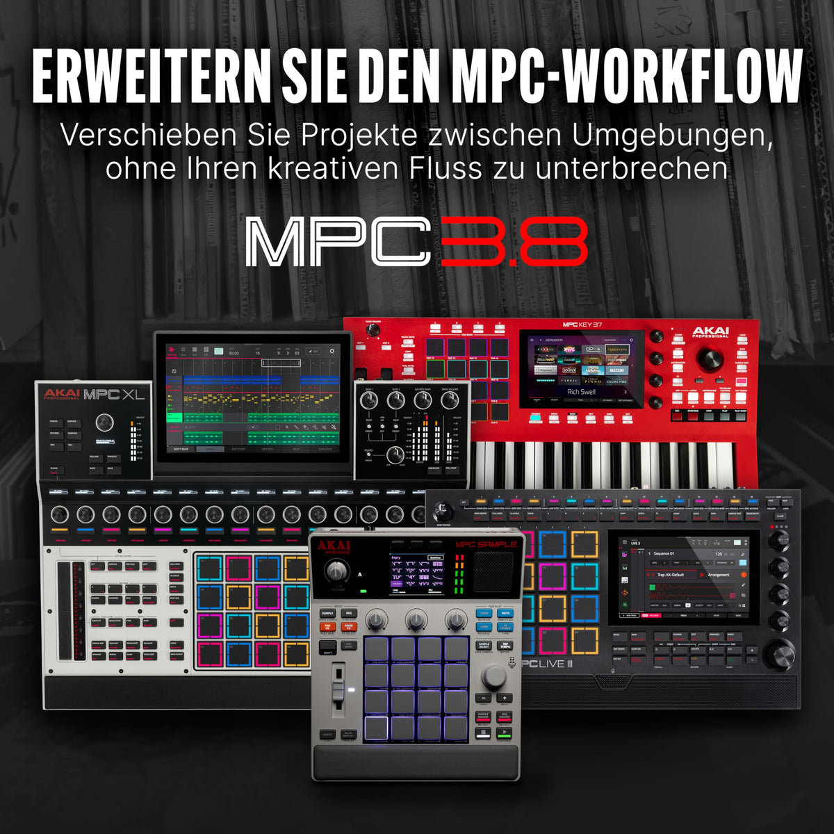 MPC Sample tragbarer Sampler Standalone Akku USB C Lautsprecher Mikrofon Sampling Sequencing Musikproduktion