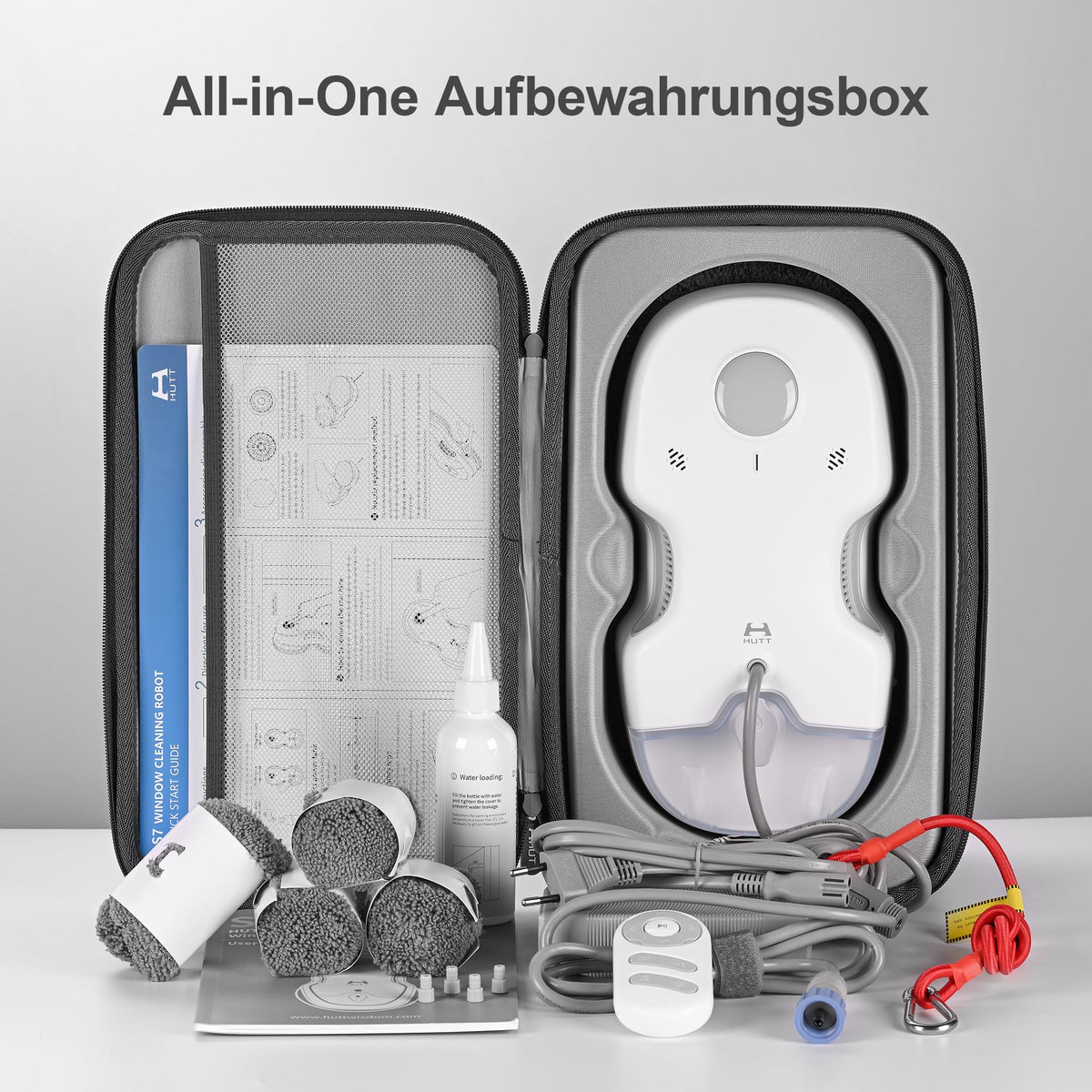 Fensterputzroboter S7 aktive Sprühfunktion 6500 Pa Saugkraft 3D Schwebepad 80 ml Tank Mehrfachschutz 8 Lappen