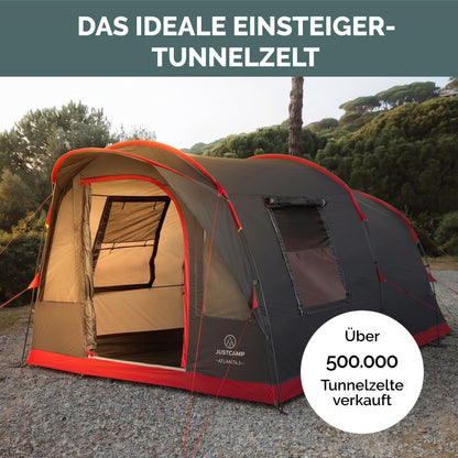 Atlanta 3 5 oder 7 Personen Tunnelzelt mit Stehhöhe Vordach Boden Fliegengitter wasserdicht Camping Festival