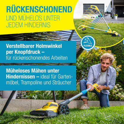 FineCut 18V Set, Rasentrimmer mit Akku, Rasenkantenschneider und Grasschere 25 cm, ideale Mähroboterergänzung