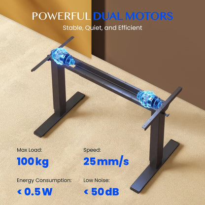 Höhenverstellbares Tischgestell E1 Pro Doppelmotor Kabelmanagement LED Höhenanzeige 4 Speicher Büro Homeoffice