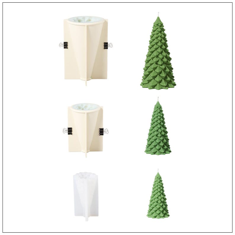 4 Zoll Weihnachtsbaum Kerzen Silikonform