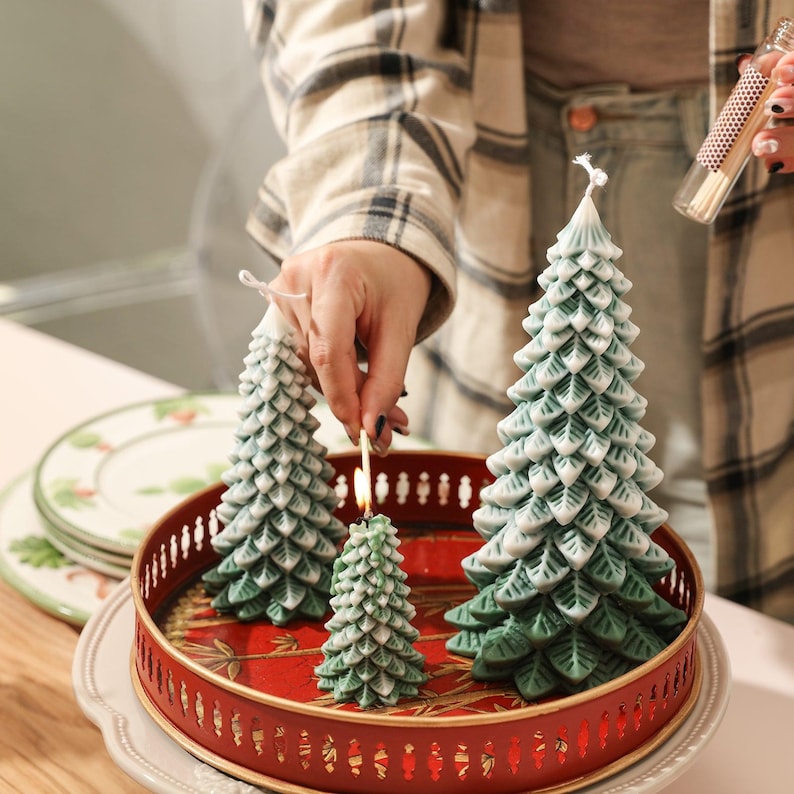 4 Zoll Weihnachtsbaum Kerzen Silikonform