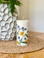 Sojakerze mit Blumenmuster, Duftkerze, 14 cm x 7 cm, 45–50 Stunden Brenndauer