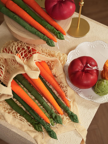 Sojawachs Pflanzenkerzen, Vegan, Handgefertigt, Gemüse-Dekoration, Naturnahes Design, 6-teilig