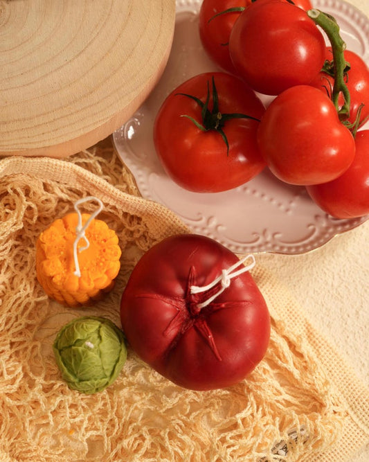 Sojawachs Pflanzenkerzen, Vegan, Handgefertigt, Gemüse-Dekoration, Naturnahes Design, 6-teilig